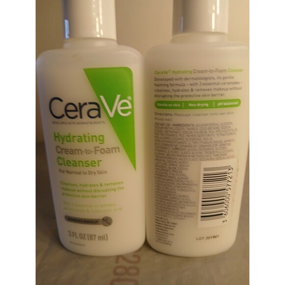 (2)CeraVe Hydrating Facial Cleanser Hyaluronic Acid for Normal to Dry Skin 3oz - Picture 7 of 10